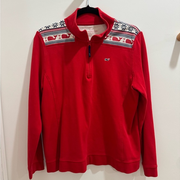 Vineyard Vines Holiday Cotton Quarterzip - Picture 1 of 6
